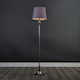 image 3 of ValueLights Faulkner Polished Silver Floor Lamp with Medium Grey Tapered Shade and E27 GLS LED 10W Warm White 3000K Bulb
