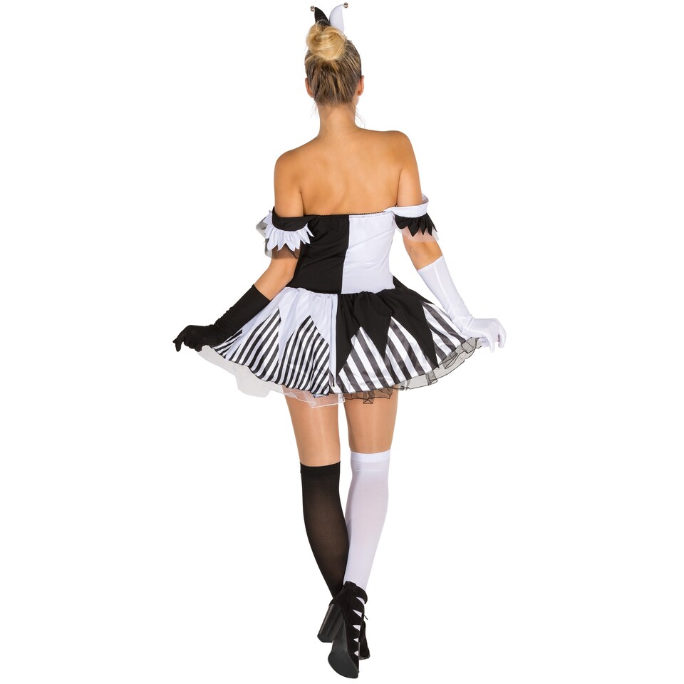 image 1 of Womens Black-White Skeleton Costume | White | white | L | 1