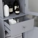 image 8 of kleankin Storage Cabinet Organizer Tower with Shelves & Drawer, Grey
