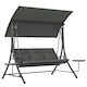 image 1 of Outsunny 3-Seater Swing Seat w/Canopy & Coffee Table, Dark Grey Grey | Dark Grey