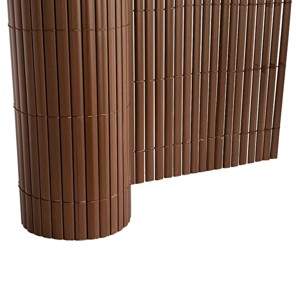 image 1 of 1m x 4m Brown PVC Outdoor Garden Fencing Privacy Screen Roll | Brown | 1