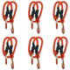 image 1 of 24" 60cm Bungee Rope with Carabiner Clips Cords Elastic Tie Down Fasteners 6pc