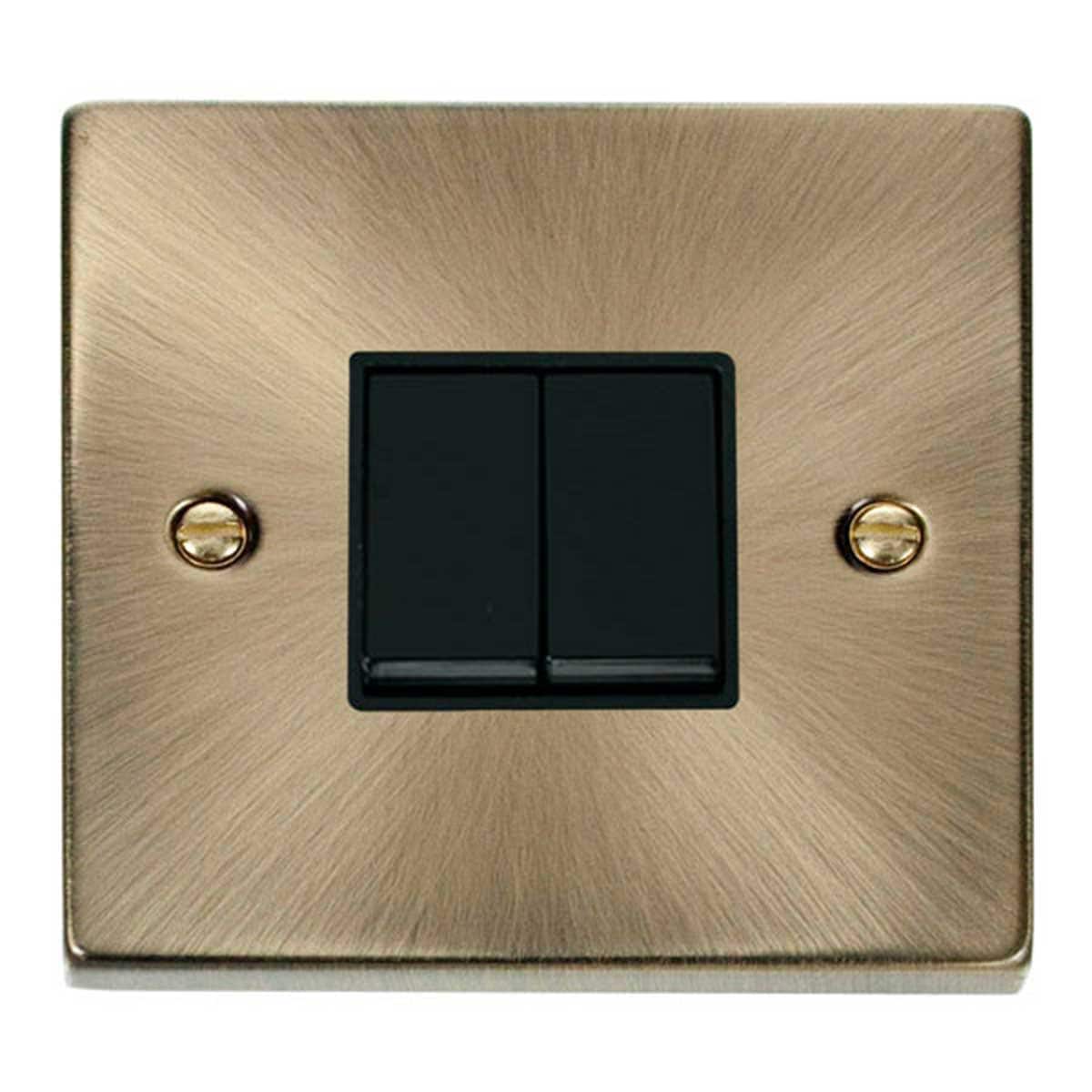 SE HOME Antique Brass 10A 2 Gang 2 Way Light Switch Brown Antique Brass