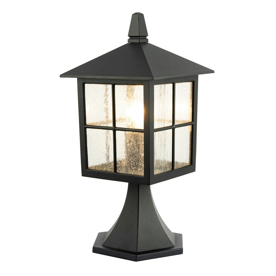 image 1 of Classic Matte Black Die-Cast Aluminium Metal Exterior Lantern Bollard Fitting