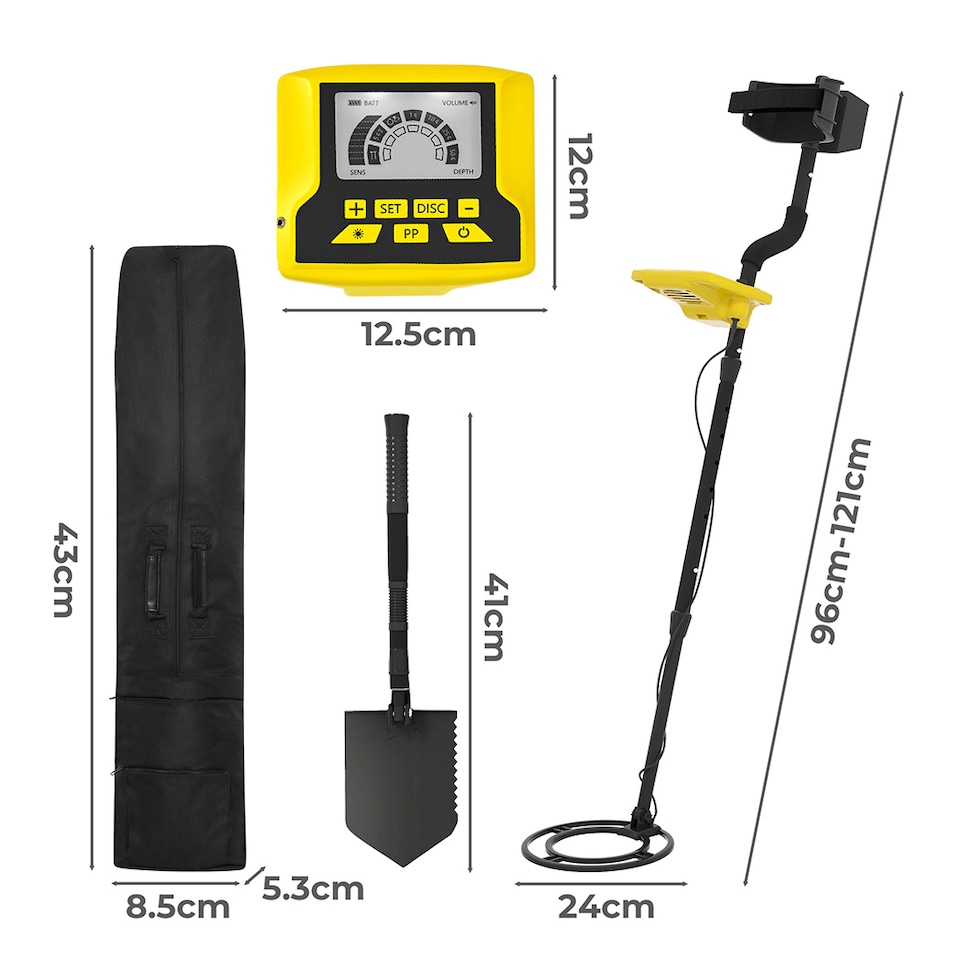 image 1 of Traderight Metal Detector Waterproof 24cm Coil LCD Display 8 Sensitivity Levels
