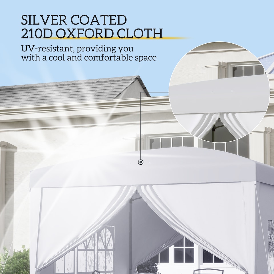 image 1 of Outsunny 3x3(m) Garden Pop Up Gazebo Canopy Marquee w/ Carry Bag, White