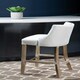 image 3 of Interiors by Premier White Bar Stool with Back, Velvet Seat Breakfast Bar Chair, Kitchen Stool with Footrest, Chair for Bar, Home