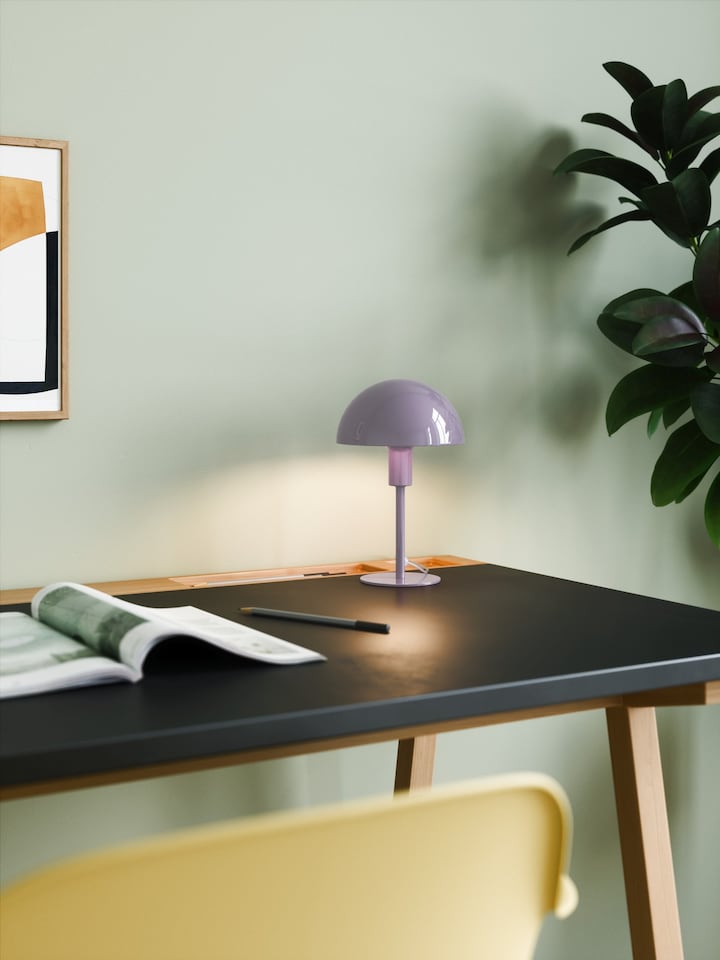 image 1 of Nordlux Ellen Indoor Table Lamp Purple Metal E14 Dome Shade - Mains Powered, IP20 | Purple | Purple