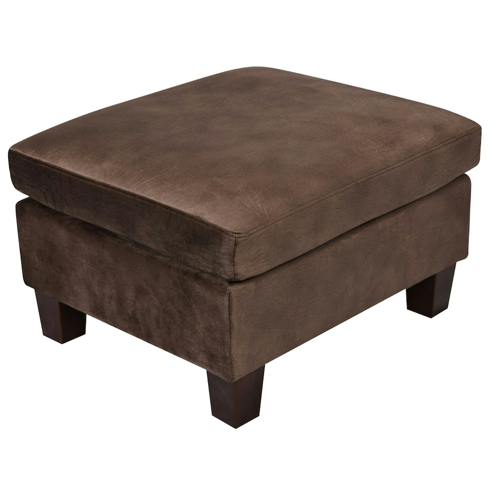 Plush Velvet Footstall in Brown