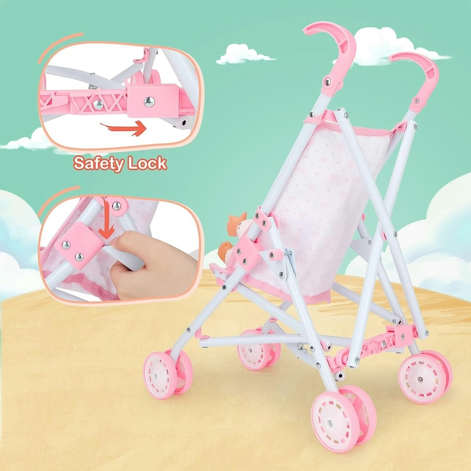 image 1 of My First Baby Doll Play Set with Stroller Baby Doll Pushchair with Accessories