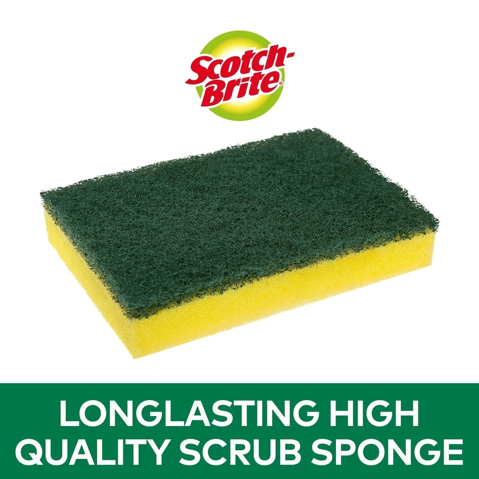 image 1 of Scotch-Brite Classic Heavy Duty Scrub Sponge Pack of 20 Bulk Buy Yellow