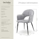 image 6 of Dining Chair Sasha- padded armchair in velvet look, continuous backrest - Set of 6 Grey | Light Grey
