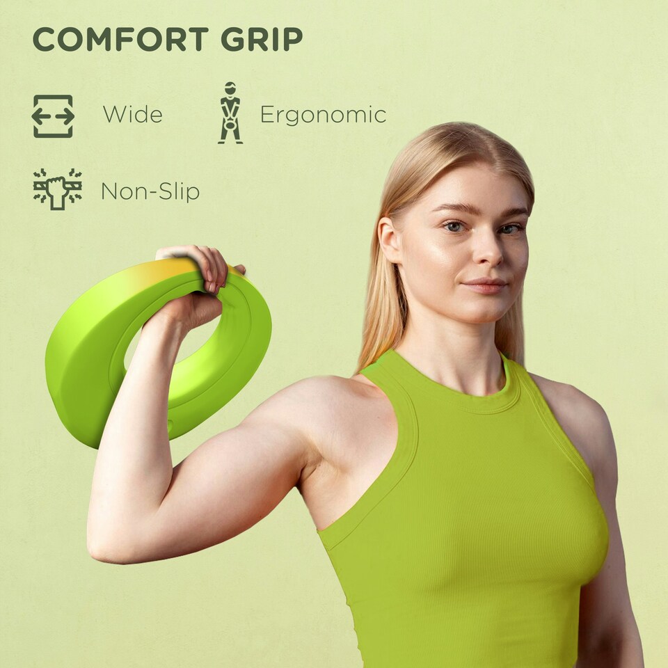 image 1 of SPORTNOW Kettlebell for Weight Lifting and Strength Training Green | 8