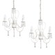 image 1 of ValueLights Pair Of Three-Way Chandelier Ceiling Lights In Distressed White Cream Finish