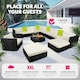 image 4 of Garden Furniture Set Las Vegas - large outdoor corner sofa, armchair, coffee table | Black | black | 75 x 75 x 38 cm | 1
