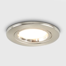 ValueLights Downlight Twist Fire Rated Brushed Chrome Ceiling Light Fitting Single Pack
