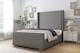 image 2 of Sloomy Devonshire Pewter Dumfries Bed Frame With 50"  Upholstered Wingback Headboard 4'6 Double