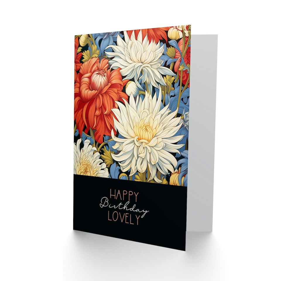 image 1 of Lovely Chrysanthemum Flower Pattern Her Birthday Card