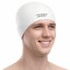 image 2 of Unisex Adult Soft Latex Swimming Cap | Comfortable Elastic Flexible Cap | White | White | One Size | 1