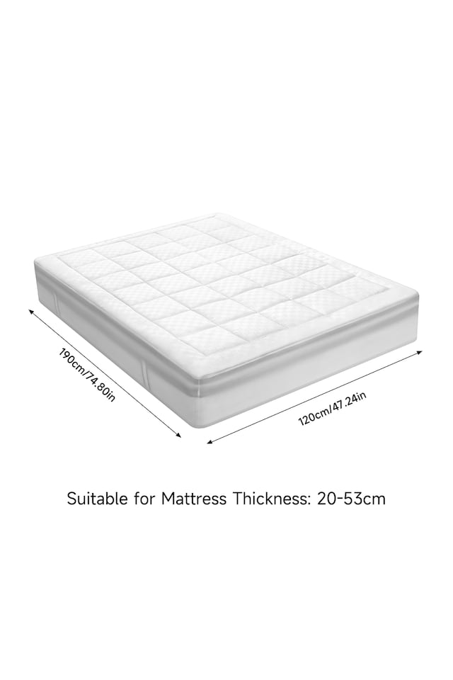 image 1 of Living and Home Mattress Protector Cover- Small Double Size | White | Small Double