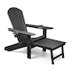 image 1 of Vonhaus Westport Black Adirondack Garden Chair HDPE with Reclining Backrest