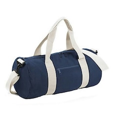 Bagbase Plain Varsity Barrel / Duffle Bag (20 Litres) - French Navy/Off White - One Size