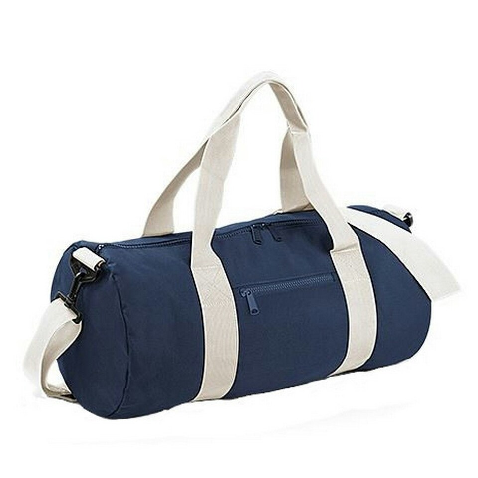 Bagbase Plain Varsity Barrel / Duffle Bag (20 Litres) - French Navy/Off White - One Size