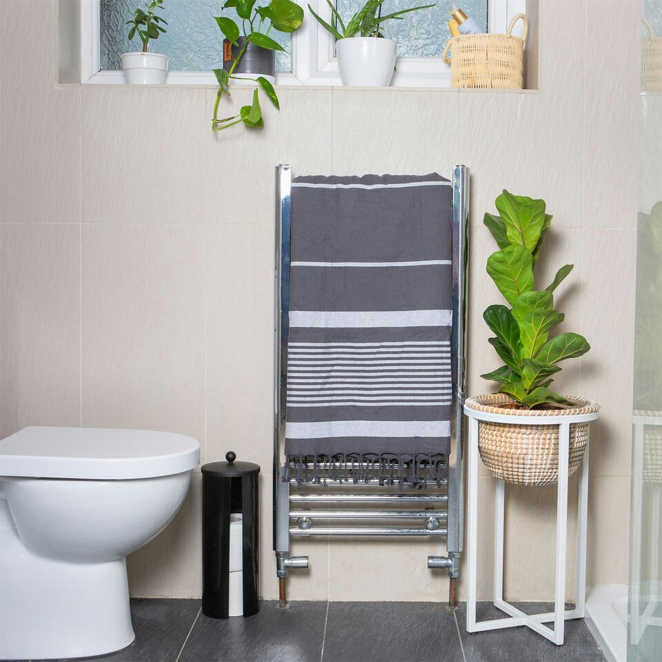 image 1 of Nicola Spring Deluxe Turkish Soft Lightweight 100% Cotton Bath Towel - 157 x 87cm - Steel Grey - Bath Towel Beach Towel Bath Sheet Beach Blanket Grey