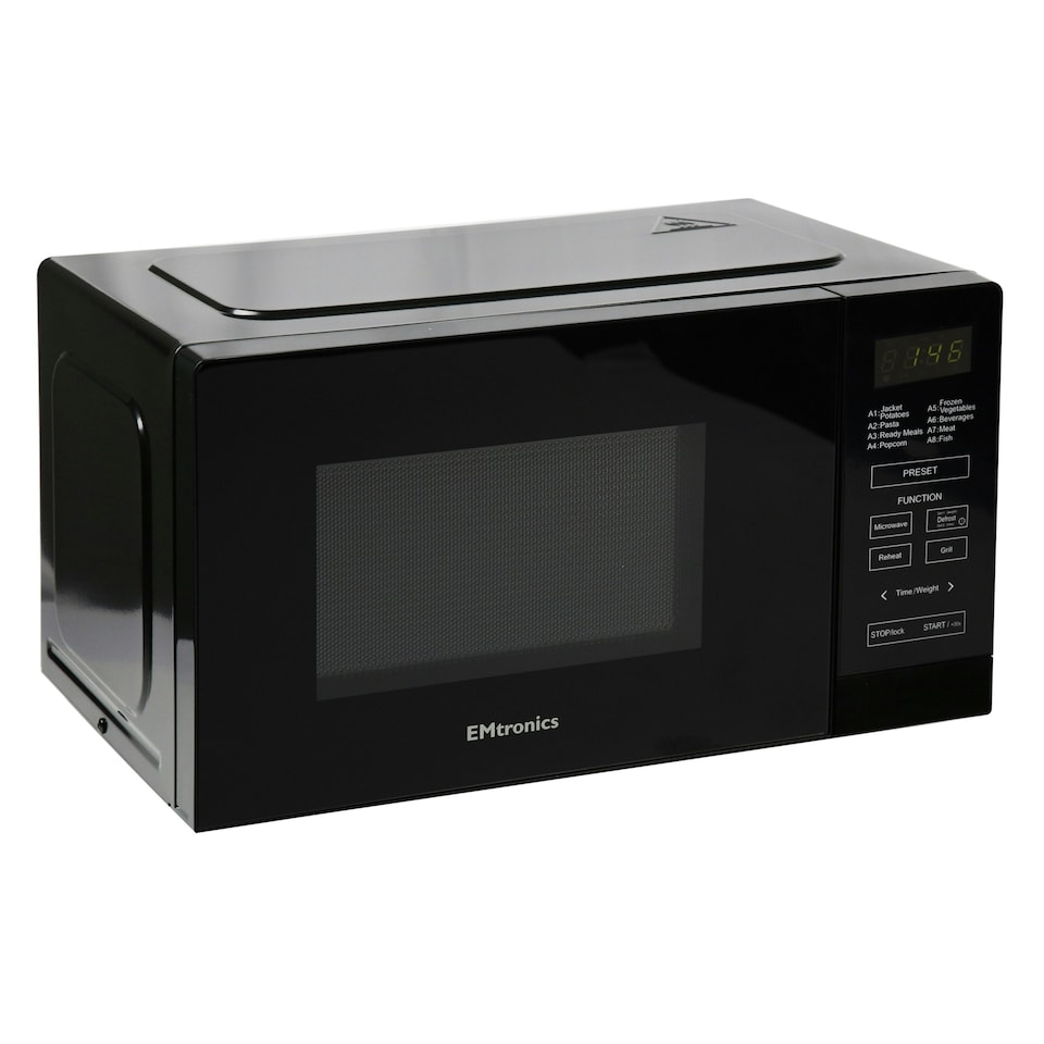 image 1 of EMtronics 20L 700W Microwave With 800W Grill - Black