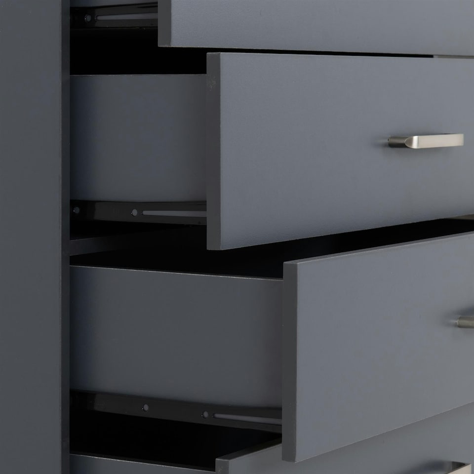 image 1 of Dakota 4 Drawer Chest Grey | Dark Grey