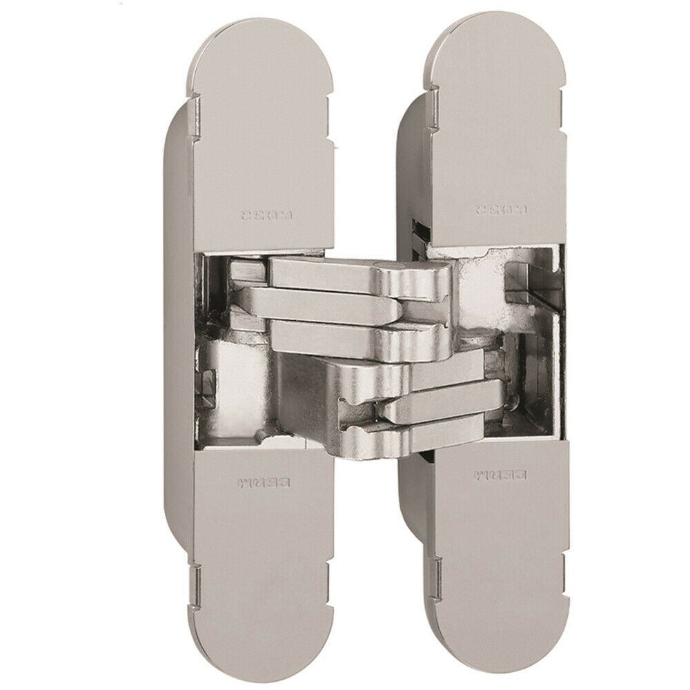 Loops 100 x 22mm Adjustable Medium Duty Concealed Hinge Polished Nickel Internal Door in Metallics