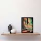 image 2 of Retro Sci-Fi Cliff By Moon Galaxy Fantasy Black Framed Wall Art Print A4