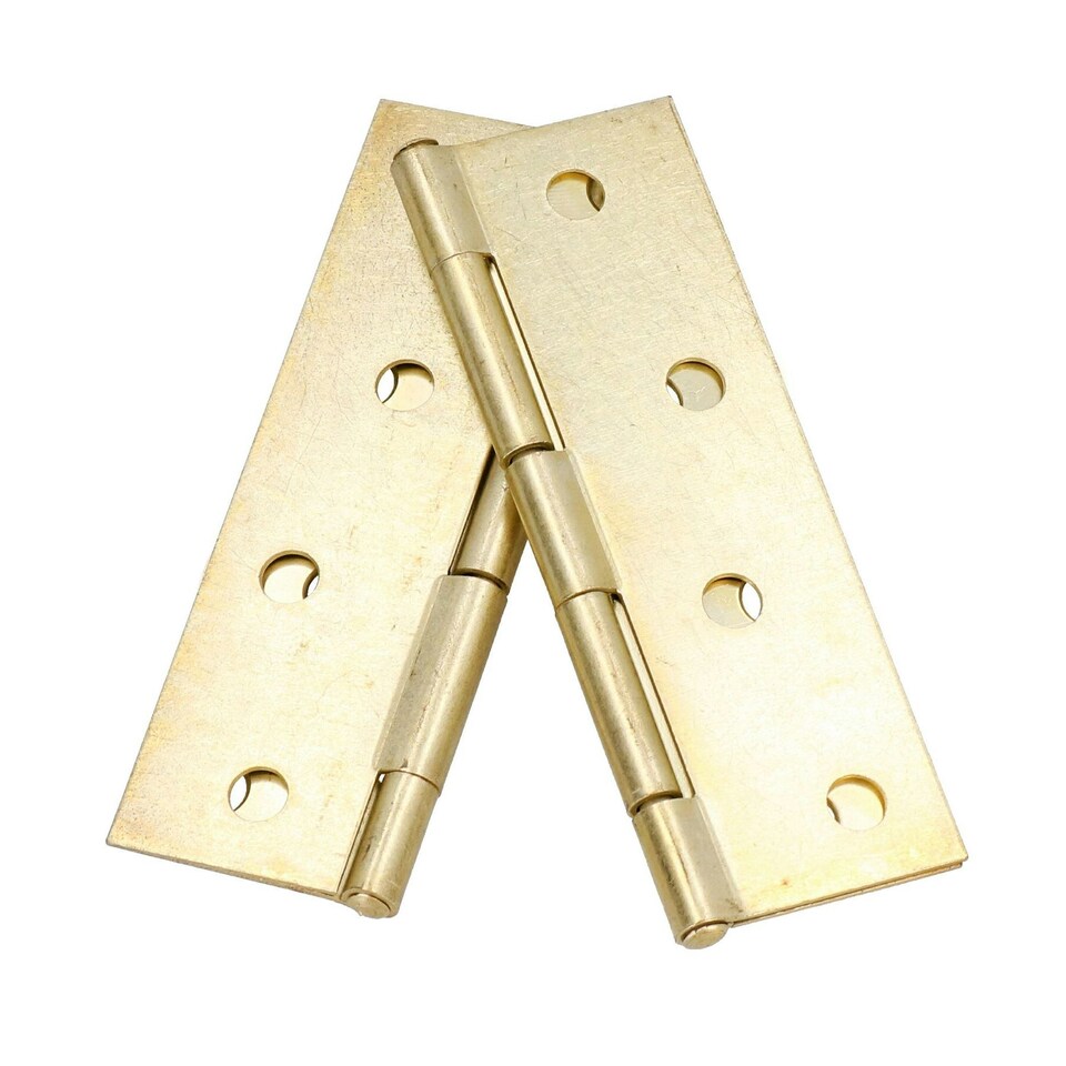 image 1 of 4" (100mm) Brass Plated Steel Door Cabinet Closet Gate Hinges Butt Hinge 4pk Gold