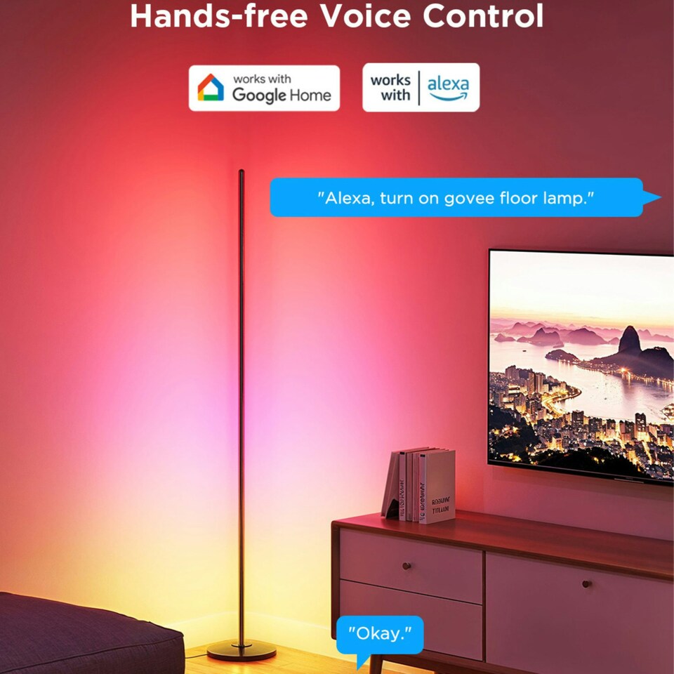 image 1 of Govee RGBICW Smart Corner Floor Lamp