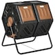 image 1 of Outsunny 130L Compost Bin Dual Chamber Rotating Composter w Ventilation Holes | Brown | Dark Brown and Black