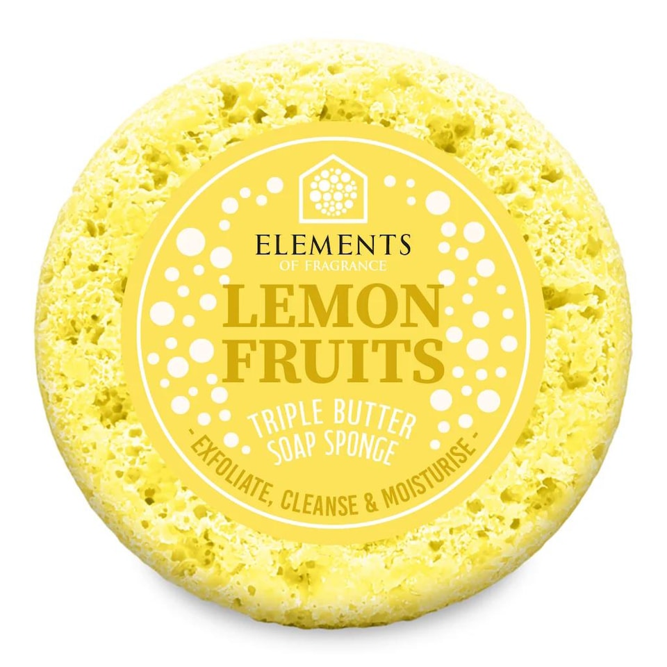 Elements of Fragrance Triple Butter Soap Body Buffer Sponge - Lemon Fruits