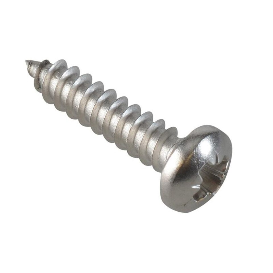 Forgefix Self-tapping Screws, Pozi, Pan Head, A2 Stainless Steel - Multi Colour - 3/4in x 8 ForgePack 30