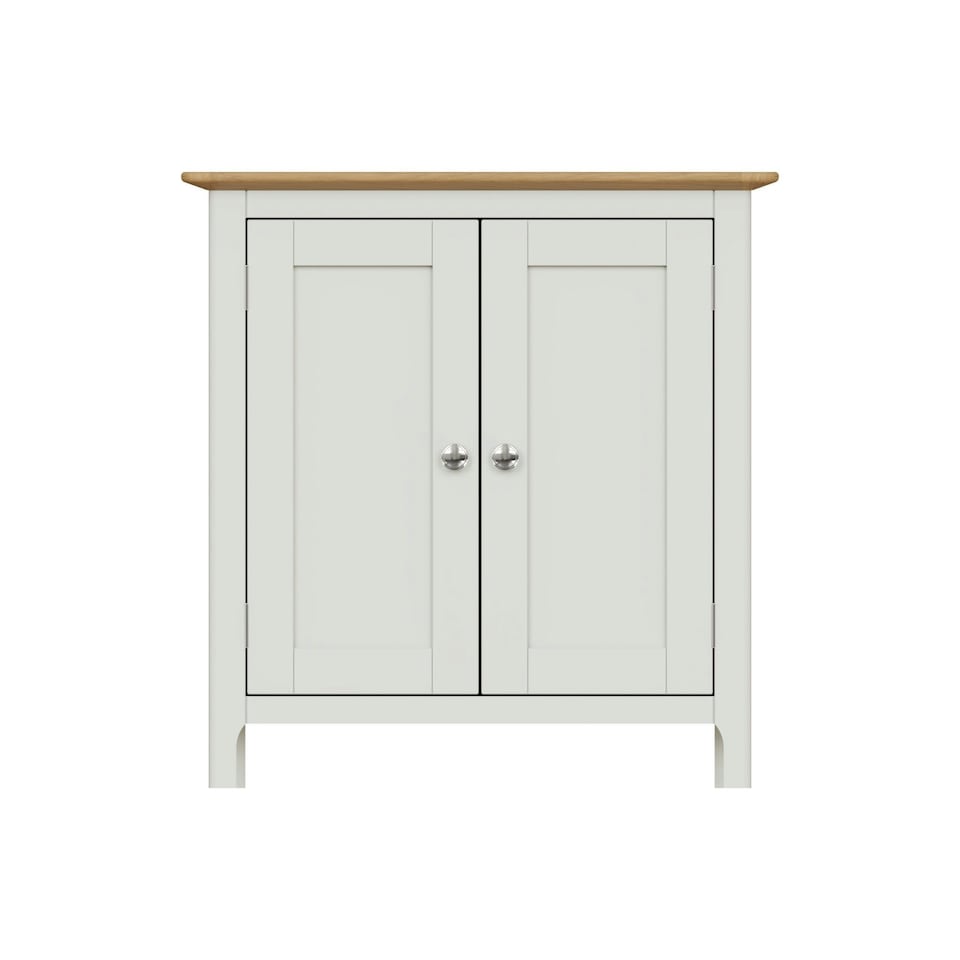 image 1 of Taberno Oak 2 Door Compact Sideboard Linen White White