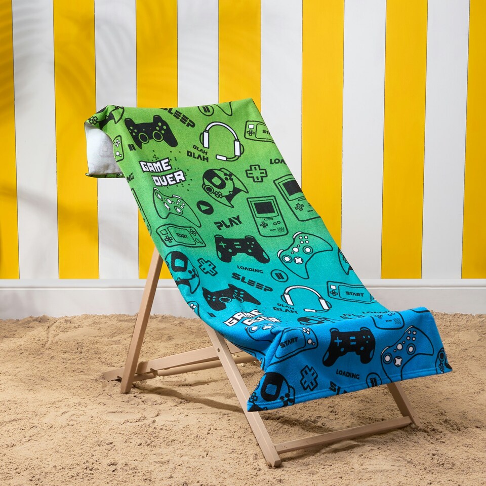 image 1 of OHS Gaming Ombre Soft Absorbent Quick Drying Travel Holiday Summer Beach Bath Towel Green