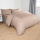 image 3 of OHS Soft Cosy Microfibre Plain Duvet Cover and Pillowcase Set Brown | MINK | Double