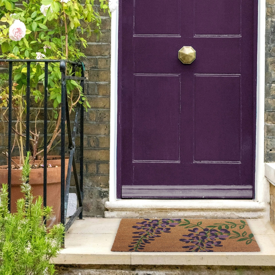 image 1 of RHS Wisteria Door Mat Latex Backed 45 x 75cm