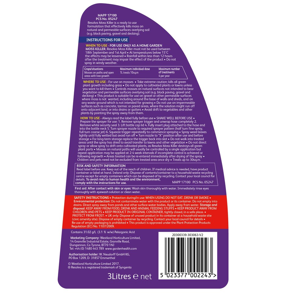 image 1 of Resolva Moss Killer Spray