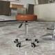 image 2 of Vinsetto Round PU leather Salon Beautician Stool Adjustable Height, Brown