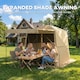 image 4 of Outsunny Pop Up Gazebo Waterproof with Awning 2 x 2 m Khaki | Brown | Khaki | 198 x 198 x 197 cm