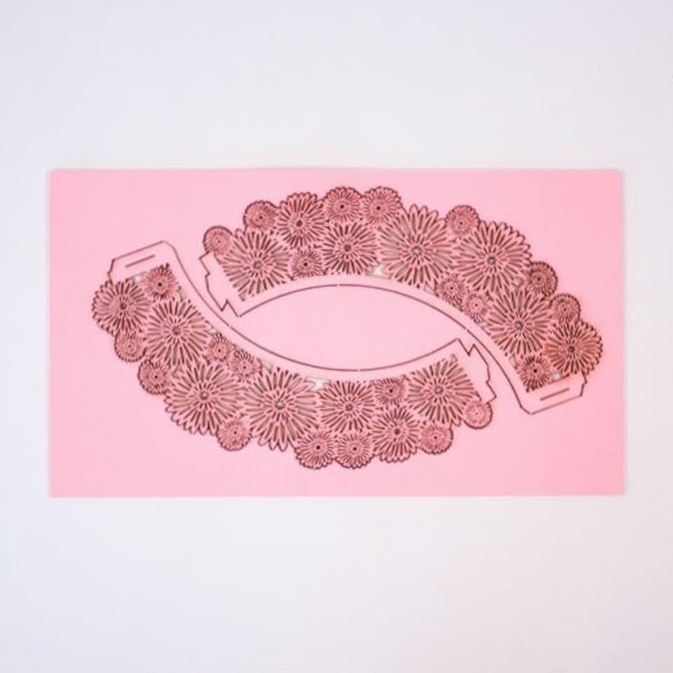 Pink Dahlia Cupcake Wraps - Pack of 12
