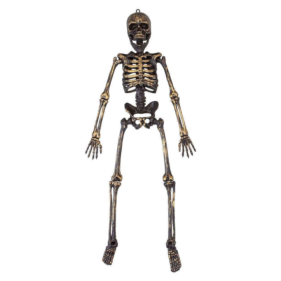 image 1 of PMS Gold Hanging Skeleton Decoration for Halloween Parties