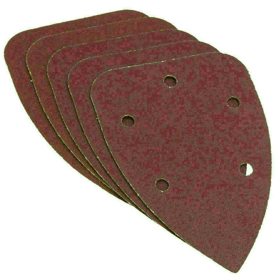 image 1 of Hook And Loop Detail Sanding Pads Discs 140mm Triangular 80 Grit Medium 100pc