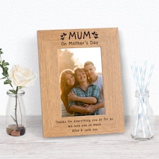 Personalised Mum on Mothers Day Wood Picture Frame 7 x 5