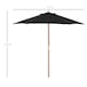 image 5 of Outsunny 2.5m Wood Garden Parasol Sun Shade Patio Outdoor Wooden Umbrella Canopy, Table Market Umbrella with Vent, 38mm Pole, Rope Pulley Mechanism, Black
