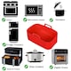 image 9 of SPARES2GO Silicone Basket Drawer Liners for EMtronics EMDAF9LD 9L Air Fryer (Pack of 2, Red)